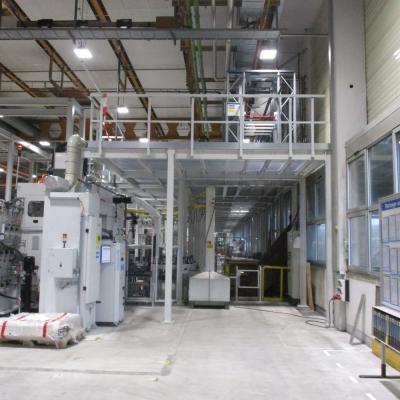 Platform for conveyor and shuttle rack