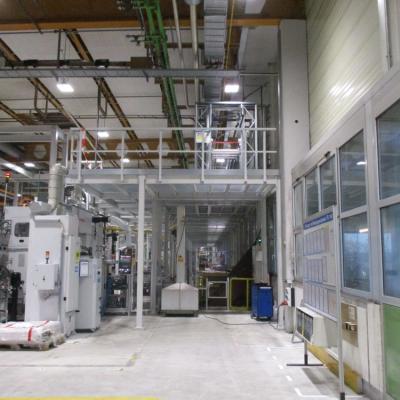 Platform for conveyor and shuttle rack
