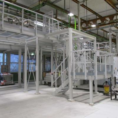 Platform for conveyor and shuttle rack