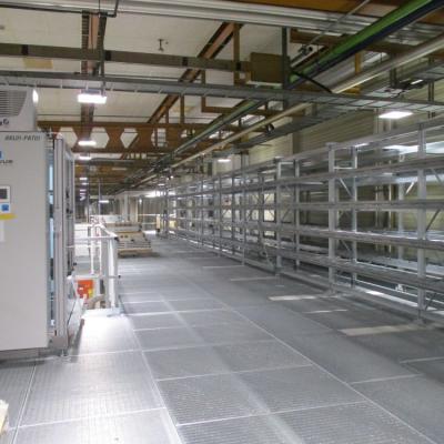 Platform for conveyor and shuttle rack
