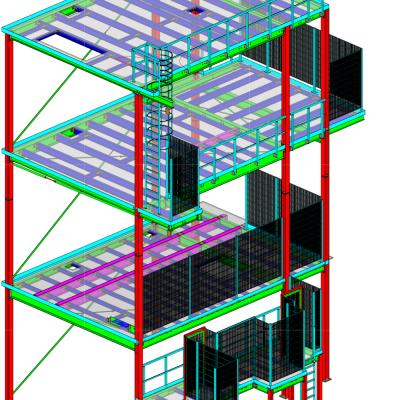 Lifting platforms without columns fixed on the building 